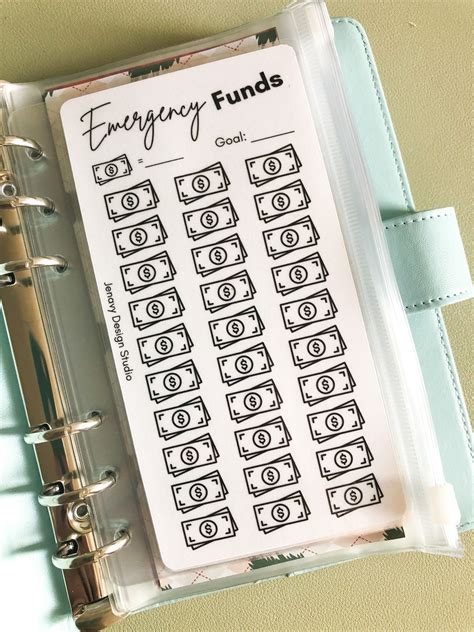 A6 Emergency Funds Savings Challenge Dashboard Divider Set 1 Budget