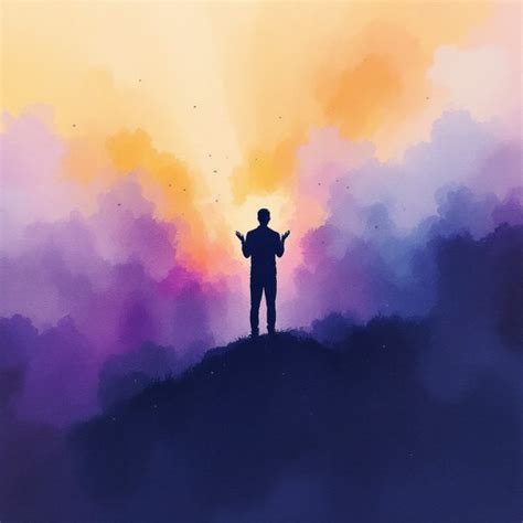 light meets darkness image watercolor silhouette spiritual