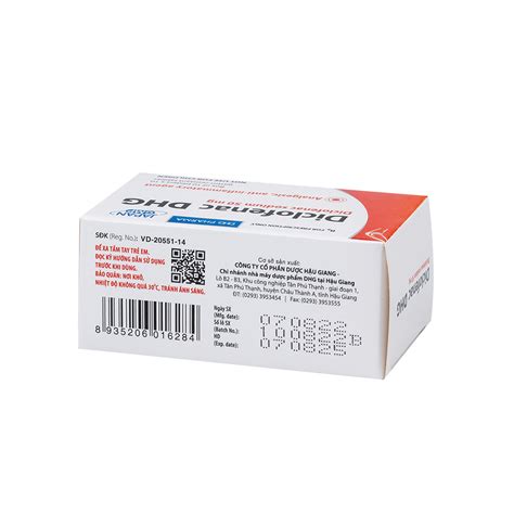 Diclofenac Hộp 10 Vỉ X 10 Viên Dhg Cevpharma Ghch Kim Cương Vimedimex