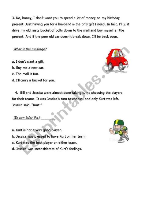 Read Between The Lines Esl Worksheet By Yelena Worksheets Library