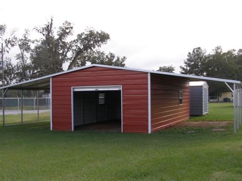 Metal Barn Shed Boxed Eave Roof 42W X 26L X 8H Lean Tos