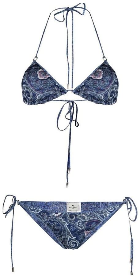 Etro Paisley Print Triangle Bikini Set ShopStyle Two Piece Swimsuits