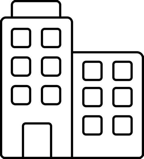 Isolated Office Building Icon In Linear Style 24156403 Vector Art At