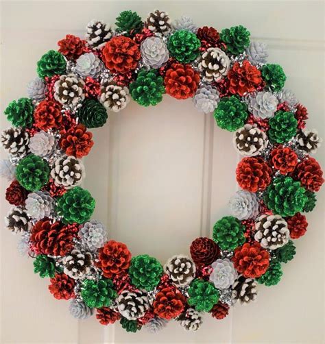 A Christmas Wreath Made Out Of Pine Cones