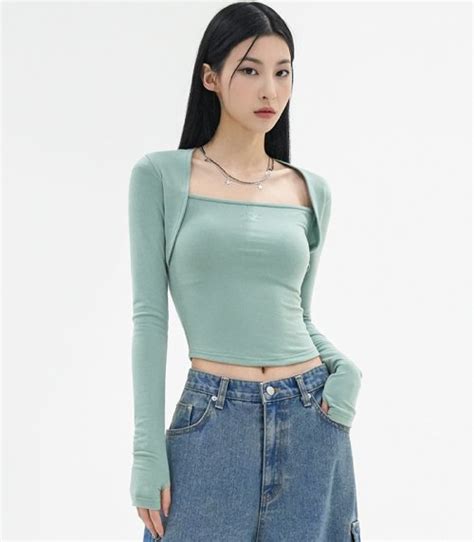 MUSINSA AVANDRESS BELL Bolero Cropped T MINT