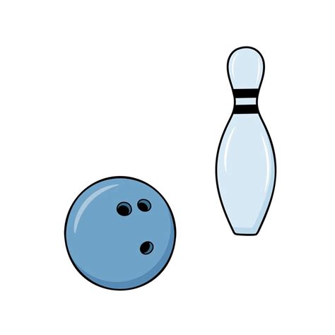 Set of Bowling pin and ball sport icon. Vector flat illustration style ...