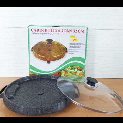 Carin Pan Bulgogi Cm Marble Coating Tutup Kaca Panggangan Bbq