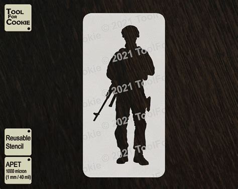 Soldier Silhouette Stencil Etsy