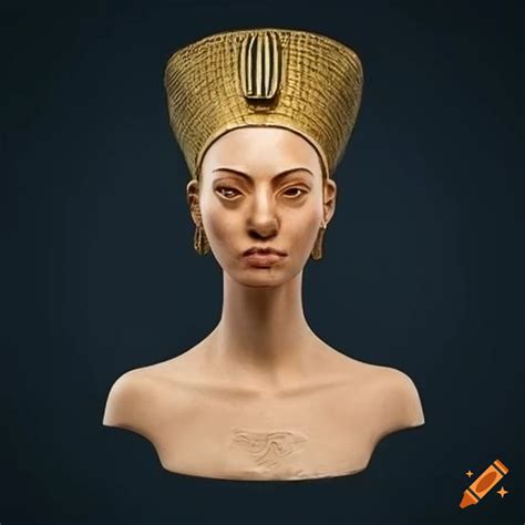 Realistic Golden Bust Of An Ancient Egyptian Female Deity