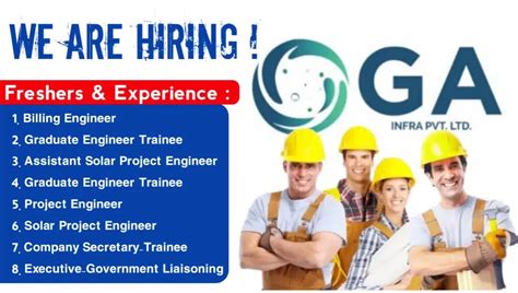 GA Infra Pvt Ltd Hiring Various Post Freshers Engineer Jobs 2024