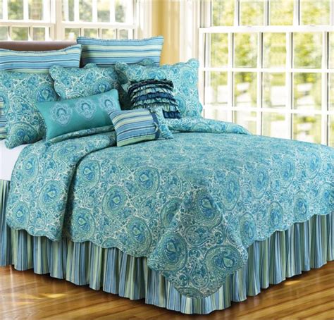 Oceana Paisley Quilt Bedding Set By C F Enterprises Blue And Green