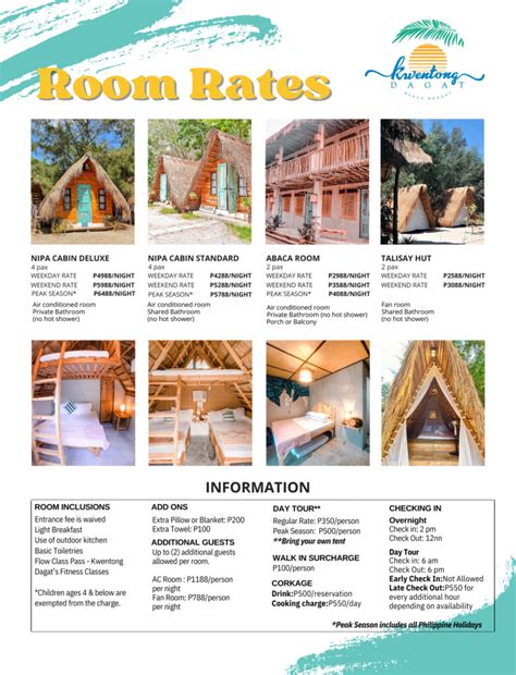 Rates And Packages Kwentong Dagat