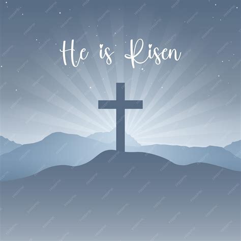 Premium Vector | He is risen vector Happy easter He is risen card ...