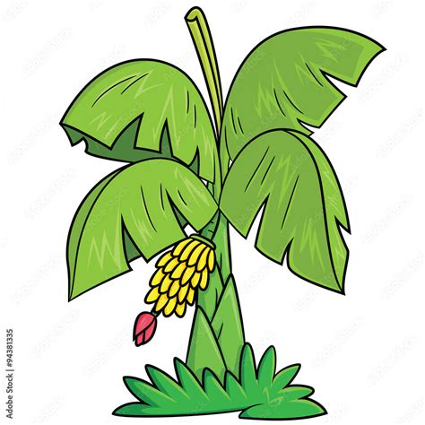 Banana Tree Cartoon Illustration of cute cartoon banana tree. Stock ...