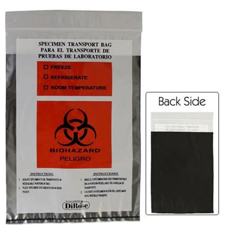 Biohazard Specimen Bags With Black Privacy Pouch