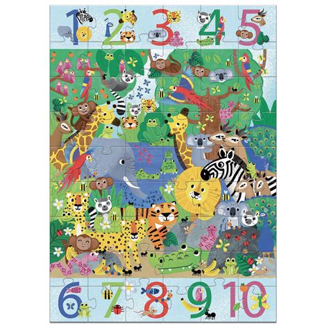 Acheter Puzzle Géant 1 à 10 Jungle Djeco Ludifolie