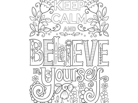 100 Page Believe In Yourself Adult Coloring Book Printable Etsy