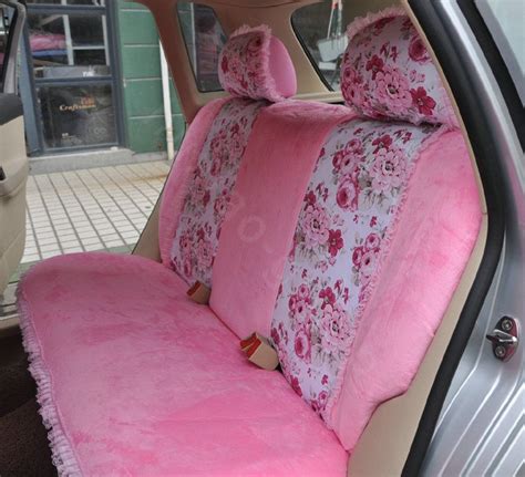 Bow Lace Universal Auto Car Seat Cover Set Short Velvet 19pcs Pink L2 750×683 Car Seat