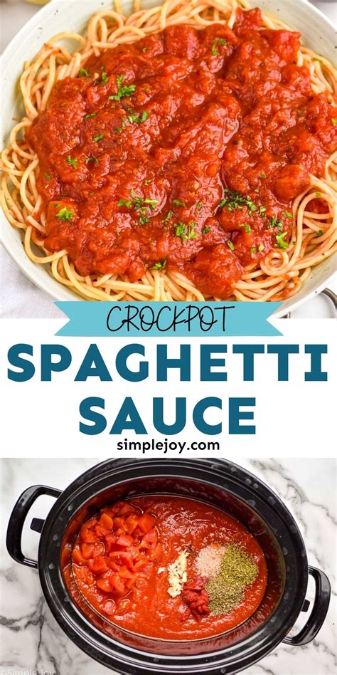 Crockpot Spaghetti Sauce Simple Joy