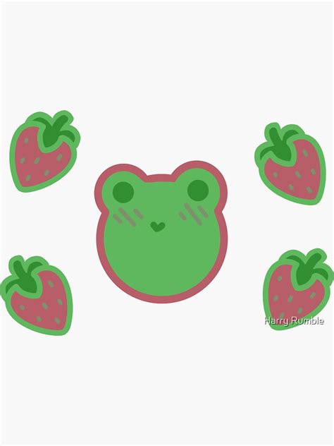 Strawberry Frog Sticker Pack Sticker For Sale By Loopsthesnep Redbubble