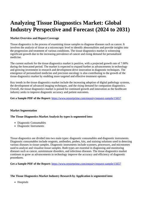 Reportprime Analyzing Tissue Diagnostics Market Global Industry