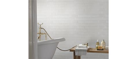 Whisper White Beveled Ceramic Subway Mosaic Tile