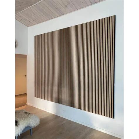 Wood Veneer Slat Wall Panel With Recycled Pet Black Felt Backing