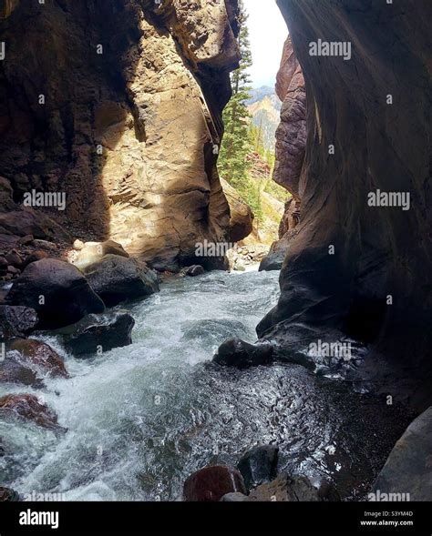 Box Canyon Falls In Colorado Stock Photo Alamy