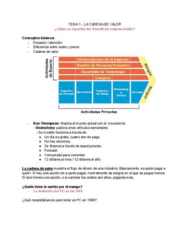 TEMA 1 LA CADENA DE VALOR Pdf