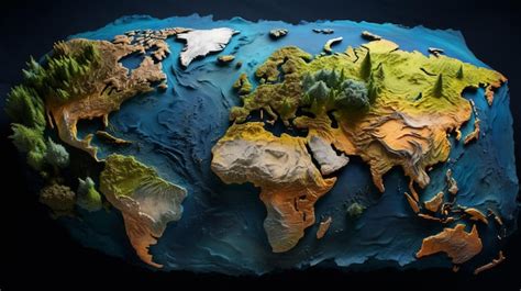 Topografía del planeta tierra y naturaleza a la vista Foto Premium