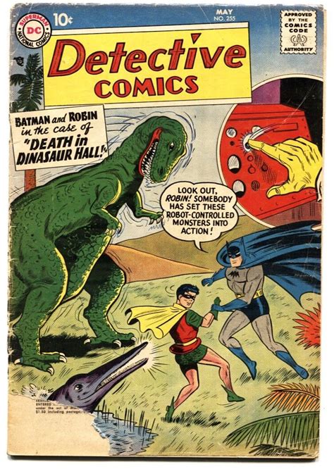 Detective Comics 255 1958 Dinosaur Cover Batman Dc Silver Age Comic