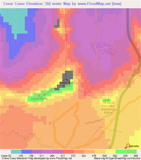 Elevation Of Creve Coeur Mauritius Elevation Map Topography Contour