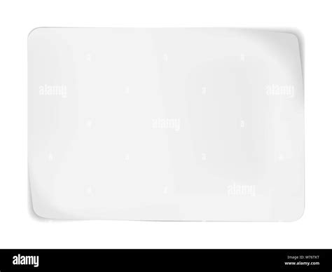 Blank White Rectangular Sticker With Peeled Off Corners Vector Mockup