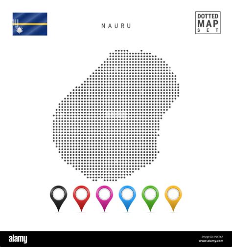 Dotted Map Of Nauru Simple Silhouette Of Nauru The National Flag Of