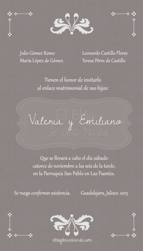 Invitaciones De Boda Qu Datos Llevan C Mo Se Redactan Y Ejemplos De