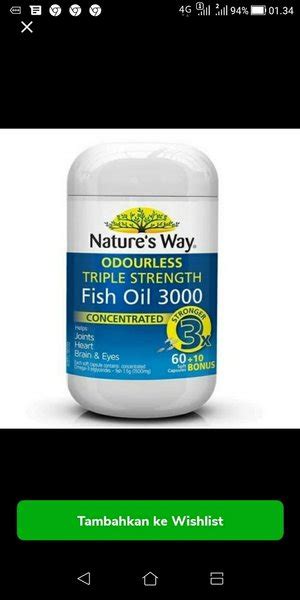 Jual Natures Way Odourless Fish Oil Triple Strength Di Lapak Top