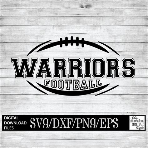 Warriors Football Digital Art File SVG and DXF File for Cricut ...