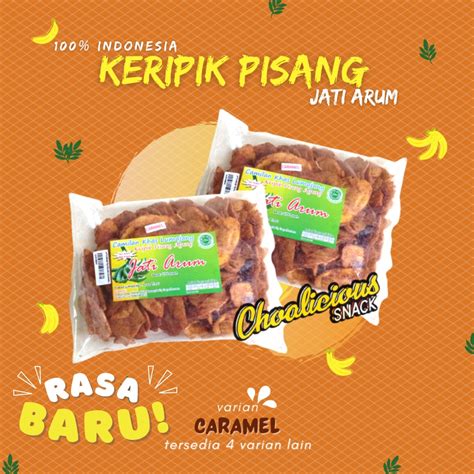 Jual JATI ARUM Keripik Pisang Agung Rasa Caramel Karamel Renyah