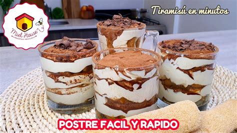 Postre En Vasos Tiramisu Sin Mascarpone Super Facil Y Rapido Youtube