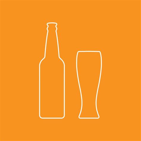 Premium Vector Mock Up Contour Of A Beer Glass Bottle And Glass Menu