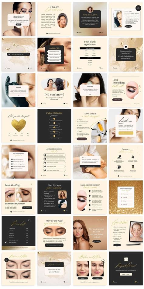 Gold Lash Tech Instagram Post Lash Tech Templates Lash Tech Content