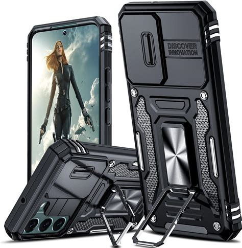 Leyi Coque Pour Samsung Galaxy S22 5g Housseprotection Caméra Étui Avec Lentille Coulissante