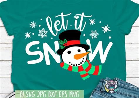 Christmas Svg Let It Snow Svg Snowman Svg Santa Svg Merry And Bright Svg Svg Files For