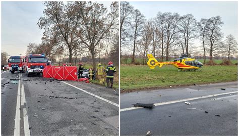 Łódzkie Tragedia na prostej drodze Osobówka wbiła się w ciężarówkę