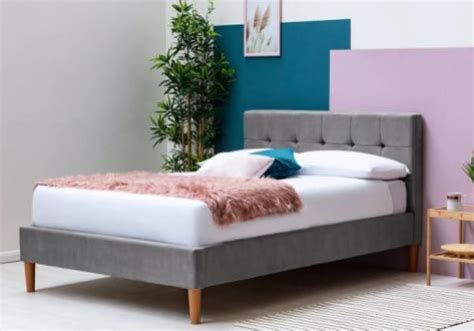 Sleep Design Beaumont 4ft6 Double Crushed Pink Velvet Bed Frame By