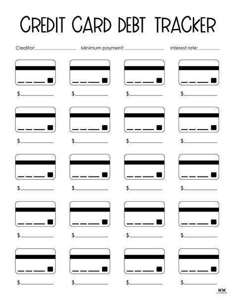 Debt Tracker Printable Coloring Pages