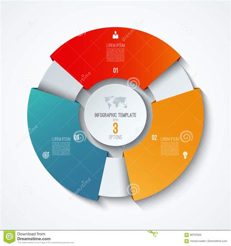 圈子infographic模板 处理轮子 传染媒介圆形统计图表 与3个选择的企业概念 库存例证 插画 包括有 循环 营销 98797826