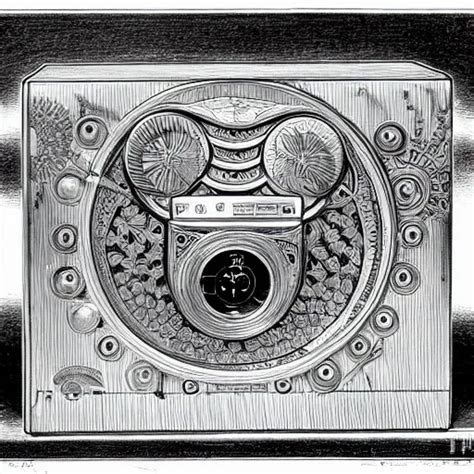 An Ernst Haeckel Drawing Of A Nagra Tape Recorder Stable Diffusion