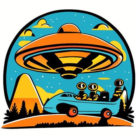 Aliens In Ufo Vector Illustration Cartoon Premium Ai Generated Vector