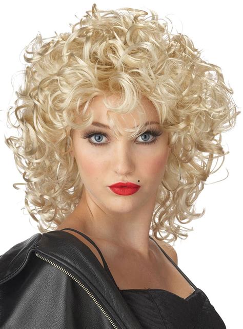 Short Curly Blonde Costume Wig Womens Curly Blonde Sandy Wig